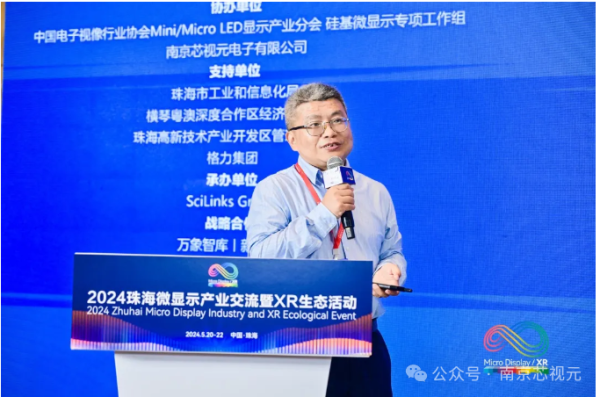芯视元CEO何军出席"2024全球微显示产业高峰论坛"并发表主题演讲