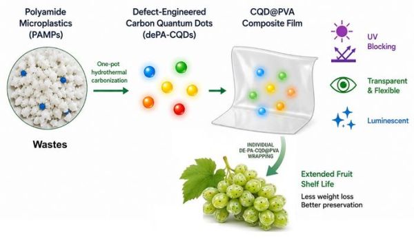 微塑料变身发光纳米材料:碳量子点薄膜为食品包装“挡住”紫外线